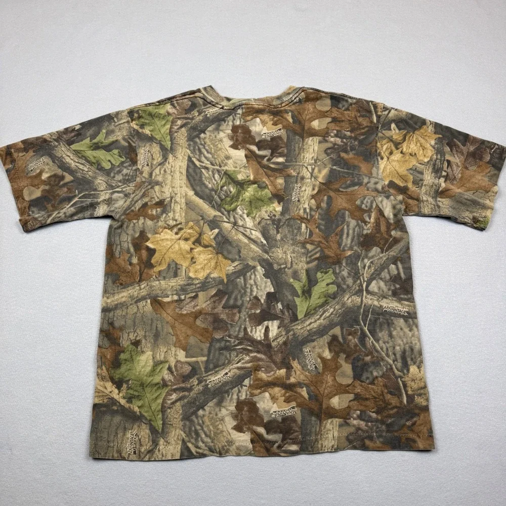 Vintage 90s Single Stitch Mens Camo T-Shirt Large Liberty Advantage Timber - Picture 8 of 10